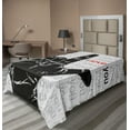 thumbnail image 1 of Ambesonne Romantic Flat Sheet, I Love You Hand Gesture, Twin Size, Charcoal Grey and Vermilion, 1 of 1