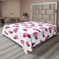 thumbnail image 1 of Ambesonne Romantic Flat Sheet, Rose Motifs with Dots Art, Full Size, Pink Dark Magenta, 1 of 1