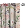 thumbnail image 1 of Ambesonne Romantic Floral Curtains, Tender Pinkish Rose, Pair of 28"x95", Pale Tan Blush and Green, 1 of 5