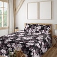 thumbnail image 1 of Ambesonne Romantic Floral Fitted & Flat Sheet with Shams 4 Pcs Set, Dreamy Japan Flower, King, Pale Mauve Plum Pale Grey, 1 of 1