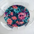 thumbnail image 1 of Ambesonne Romantic Floral Fitted Round Tablecloth, Boho Dreamy Flowers, 56"- 60" Diameter, Coral Pale Turquoise, 1 of 5