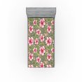 thumbnail image 1 of Ambesonne Romantic Floral Fitted Sheet, Asian Springtime, Twin Size, Pale Pink Fern Green, 1 of 5