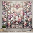 Ambesonne Romantic Kitchen Curtains, Pastel Love Garden Flowers, 55"x45