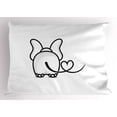 thumbnail image 1 of Ambesonne Romantic Pillow Sham, Love Theme Doodle Style, 26" X 20", Black White, 1 of 2