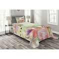 thumbnail image 1 of Ambesonne Romantic Quilted Bedspread Set 2 Pcs, Garden Flowers, Twin Size, Pale Pink Purple, 1 of 3