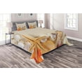 thumbnail image 1 of Ambesonne Romantic Quilted Coverlet 3 Pcs, Seashells Starfish, Queen Size, Beige Ivory Cream, 1 of 2