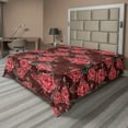 thumbnail image 1 of Ambesonne Romantic Roses Flat Bedding Sheet Soft Top Sheet, Flower Winery Colors, California King, Burgundy Coral Green, 1 of 1