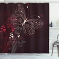 thumbnail image 1 of Ambesonne Romantic Shower Curtain, Floral Heart Pattern, 69"Wx75"L, Maroon Red Beige, 1 of 3