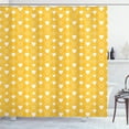 thumbnail image 1 of Ambesonne Romantic Shower Curtain, Heart Shapes and Dots, 69"Wx84"L, Yellow White, 1 of 3
