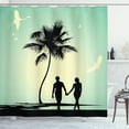 thumbnail image 1 of Ambesonne Romantic Shower Curtain, Married Couple Walking, 69"Wx84"L, Pale Green Seafoam Black, 1 of 3