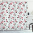 thumbnail image 1 of Ambesonne Romantic Shower Curtain, Spring Flowers Roses, 69"Wx84"L, Almond Green Pale Pink, 1 of 3