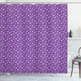 thumbnail image 1 of Ambesonne Romantic Shower Curtain, Striped Dotted Hearts Plot, 69"Wx84"L, Violet White and Grey, 1 of 4