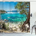 thumbnail image 1 of Ambesonne Romantic Shower Curtain, Tahoe Snowy Mountain, 69"Wx70"L, Pale Blue Green Eggshell, 1 of 5