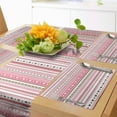 thumbnail image 1 of Ambesonne Romantic Table Runner & Placemats, Hearts Dots Stripes, Placemat 4 pcs + Runner 12"x72", Pale Pink Dark Brown Tan, 1 of 2