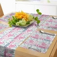 thumbnail image 1 of Ambesonne Romantic Table Runner & Placemats, Love You Calligraphy, Placemat 4 pcs + Runner 12"x90", Pale Pink Teal, 1 of 2