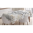 thumbnail image 1 of Ambesonne Romantic Tablecloth Rectangular Table Cover, Foliage Pattern, 52"x70", Sepia Peach Black, 1 of 4