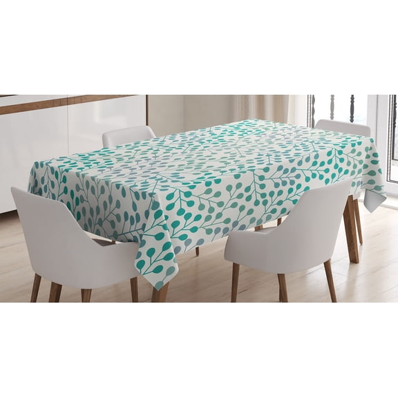 Ambesonne Romantic Tablecloth Rectangular Table Cover, Old Fashion Minimalist, 60"x84", Teal Slate Blue