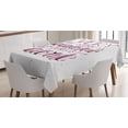thumbnail image 1 of Ambesonne Romantic Tablecloth Rectangular Table Cover, Romance Words Our Story, 60"x84", Maroon and White, 1 of 3