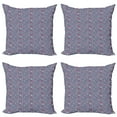 thumbnail image 1 of Ambesonne Romantic Throw Pillow Cover 4 Pack, Funny Raccoons Couple Cat, 24", Red Pink and Blue Grey, 1 of 2
