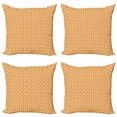thumbnail image 1 of Ambesonne Romantic Throw Pillow Cover 4 Pack, Hearts Retro Polka Dots, 24", Coral Pale Orange Blue, 1 of 2