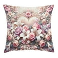 thumbnail image 1 of Ambesonne Romantic Throw Pillow Cushion Cover, Pastel Love Garden Flowers, 24" X 24", Pale Pink Peach and Lilac, 1 of 2