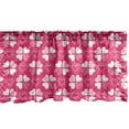 thumbnail image 1 of Ambesonne Romantic Window Valance, Hearts as Clover Leaves, 54" X 12", Hot Pink and White, 1 of 3