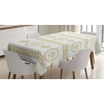 thumbnail image 1 of Ambesonne Rome Emoji Tablecloth Rectangular Table Cover, Classic Rococo Damask, 60"x84", Pale Earth Yellow Pearl, 1 of 4