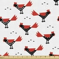 thumbnail image 1 of Ambesonne Rooster Fabric by the Yard Upholstery, Chinese New Year Pattern, 5 Yards, Vermilion Black and White, 1 of 4