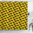 thumbnail image 1 of Ambesonne Rooster Shower Curtain, Silhouettes on Polka Dots, 69"Wx84"L, Yellow Charcoal Grey, 1 of 5