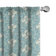 thumbnail image 1 of Ambesonne Rose Window Curtains, Swirling Leaf Stems Wreath, Each 28" W x 63" L, Off White and Pale Teal, 1 of 4