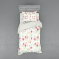 thumbnail image 1 of Ambesonne Rose Bedding Set 3 Pcs, Retro Painting, Twin XL, White Pink Green, 1 of 3