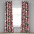 thumbnail image 1 of Ambesonne Rose Design Grommet Curtain, Vintage Delicate Floral, 50"x72", Pale Pink Peacock Green, 1 of 1
