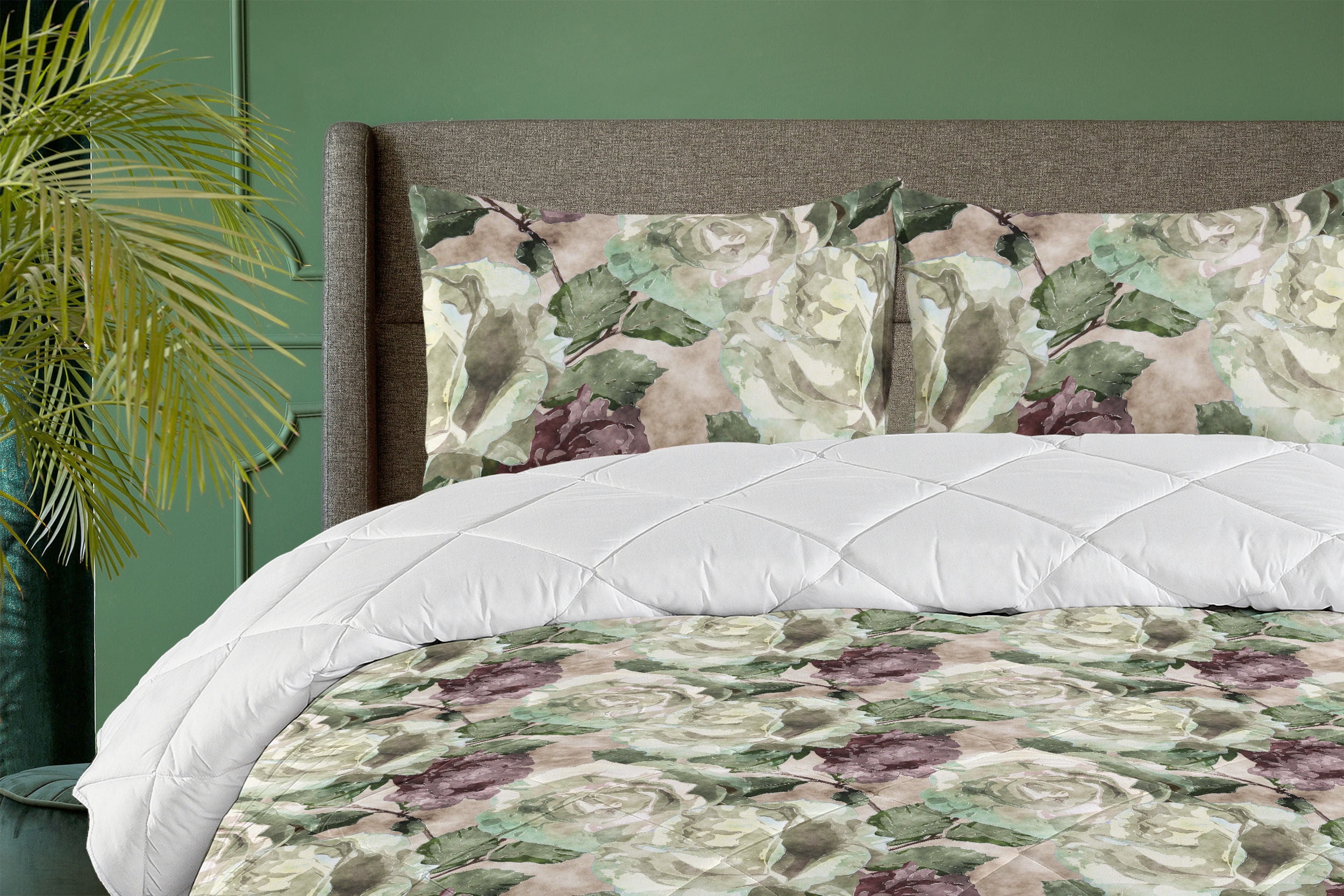 Ambesonne Rose Down Alternative Quilt Comforter, English Garden Watercolor  Art, King, Grey Yellow and Dried Rose - Walmart.com, image size:2500x1667