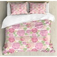 thumbnail image 1 of Ambesonne Rose Duvet Cover Set, Romantic Flowers Polka Dots, 2-Calking, Pink Pale Peach, 1 of 7