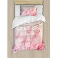 thumbnail image 1 of Ambesonne Rose Duvet Cover Sets, Dreamy Spring Nature View, 2-Twin, Pale Pink, 1 of 4