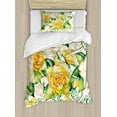 thumbnail image 1 of Ambesonne Rose Duvet Cover Sets, Watercolor Wedding Flowers, 2-Twin, Yellow Beige Green, 1 of 4
