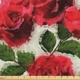 thumbnail image 1 of Ambesonne Rose Fabric by the Yard Upholstery, Romantic Art of English Garden, 5 Yards, Dark Pink Emerald Dust, 1 of 5