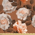 thumbnail image 1 of Ambesonne Rose Fabric by the Yard Upholstery, Vintage Art Warm Tone Flowers, 1 Yard, Pale Cinnamon and Redwood, 1 of 5