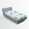 thumbnail image 1 of Ambesonne Rose Fitted Sheet, Blue Color Romantic Flower, Twin XL Size, Blue Grey, 1 of 2