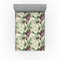 thumbnail image 1 of Ambesonne Rose Fitted Sheet, English Garden Watercolor Art, Full Size, Grey Yellow and Dried Rose, 1 of 5