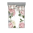 thumbnail image 1 of Ambesonne Rose Fitted Sheet & Pillow Sham Set, Springtime Bouquets Nature, King, Pale Pink Reseda Green, 1 of 2