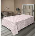 thumbnail image 1 of Ambesonne Rose Flat Sheet, Old Fashioned Zig Zags, TwinXL Size, Rose and White, 1 of 1