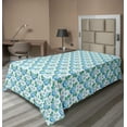 thumbnail image 1 of Ambesonne Rose Flat Sheet, Vintage Blue Blooms Botany, Twin Size, Sky Blue Jade Green, 1 of 1