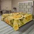 thumbnail image 1 of Ambesonne Rose Flat Sheet, Yellow Bridal Flourish, Full Size, Yellow Pale Green, 1 of 1