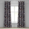 thumbnail image 1 of Ambesonne Rose Grommet Curtain, Gothic Flowers Vintage Print, 50"x96", Blush Quartz and Dried Rose, 1 of 1