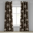 thumbnail image 1 of Ambesonne Rose Grommet Curtain, Retro Effect Romantic Floral, 50"x84", Brown and Umber, 1 of 5