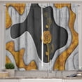 thumbnail image 1 of Ambesonne Rose Kitchen Curtains, Waves and Romantic Flower Art, 55"x45", Amber and Grey, 1 of 3