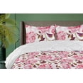 thumbnail image 1 of Ambesonne Rose Pattern Down Alternative Quilt Comforter, Dreamy Peduncle Bloom, King, Pastel Pink Indigo and White, 1 of 1