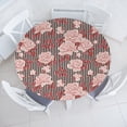 thumbnail image 1 of Ambesonne Rose Pattern Fitted Round Tablecloth, Boho Autumnal Flowers, 36"- 40" Diameter, Pale Pink Cinnamon Blush, 1 of 5