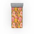 thumbnail image 1 of Ambesonne Rose Pattern Fitted Sheet, Flowers Nature Print, Twin Size, Pale Pink Mustard, 1 of 5